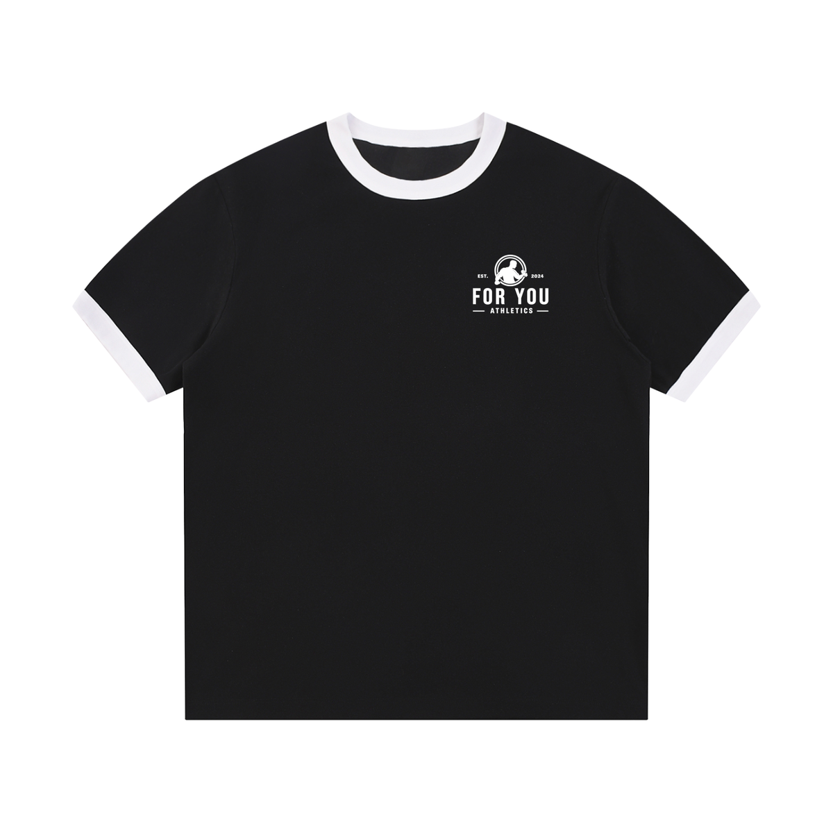 Contrast Edge Ribbed Crewneck T-Shirt