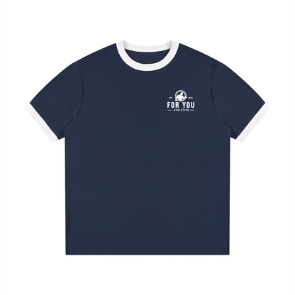 Contrast Edge Ribbed Crewneck T-Shirt