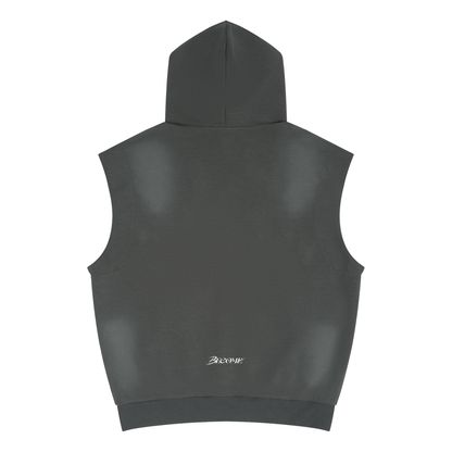 Unisex Vintage Wash Sun Fade Sleeveless Hoodie
