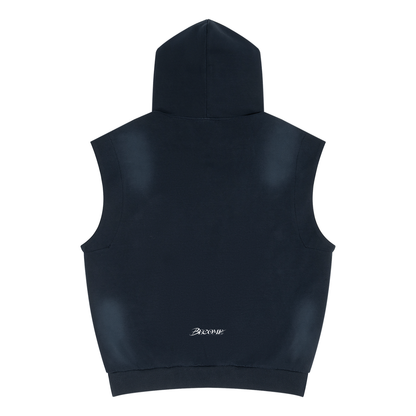 Unisex Vintage Wash Sun Fade Sleeveless Hoodie