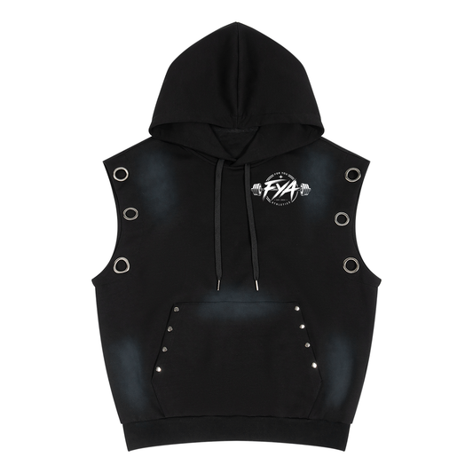 Unisex Vintage Wash Sun Fade Sleeveless Hoodie