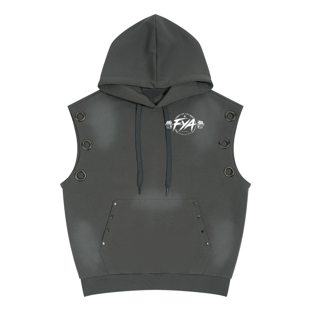 Unisex Vintage Wash Sun Fade Sleeveless Hoodie