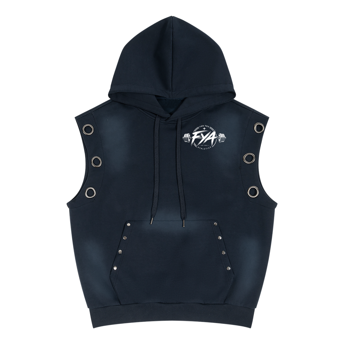 Unisex Vintage Wash Sun Fade Sleeveless Hoodie